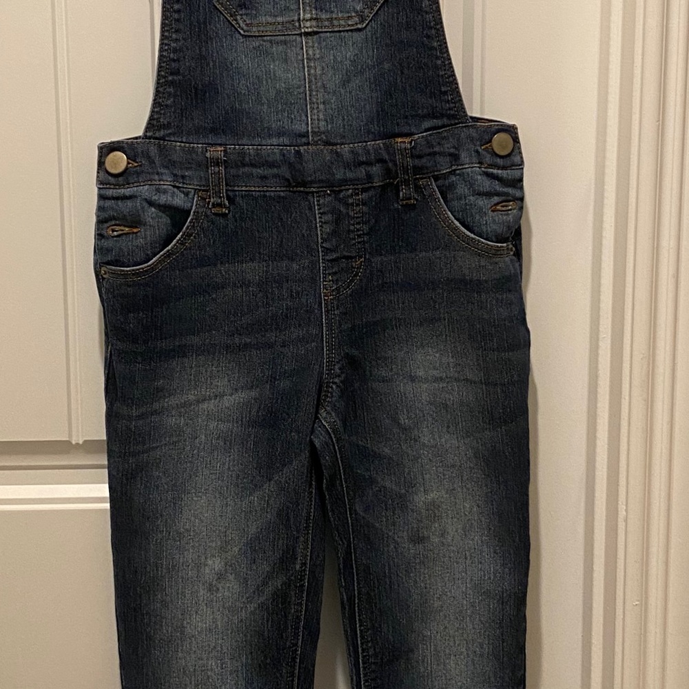 Denim slim cut overalls